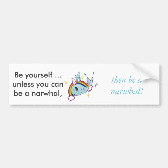 narwhal bumper sticker (Front)