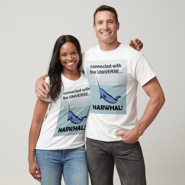 Narwhal Connected With The Universe  T-Shirt (Unisex)