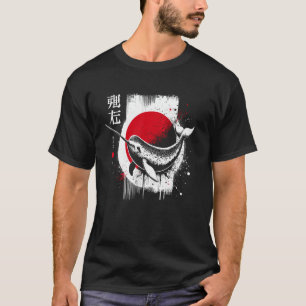 Narwhal. Cool Sumi-e Animal Sunset. T-Shirt