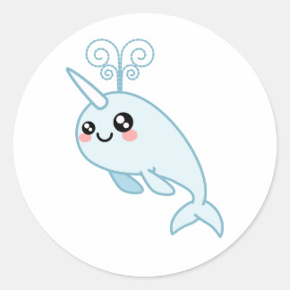 Narwhal Cutie Classic Round Sticker