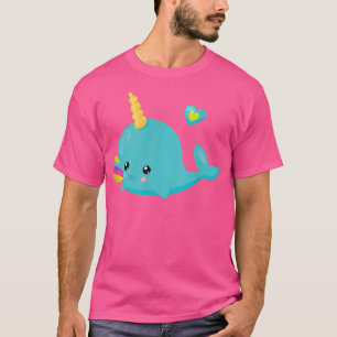 Narwhal Eating a Popsicle Unicorns of the Sea Birt T-Shirt
