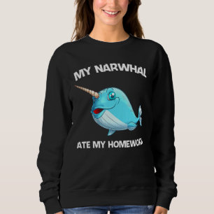 Narwhal For Kids Boys Girl Sea Whale Fish Animal Sweatshirt