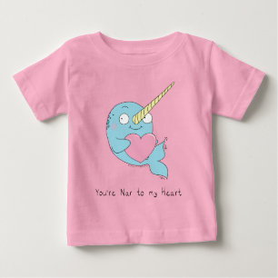Narwhal Hugging a Heart Baby Kid's T-shirt