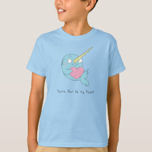 Narwhal Hugging a Heart Boy's Kid's T-shirt