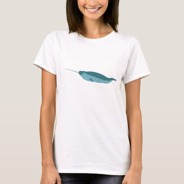 Narwhal in Blue Ocean T-Shirt (Front)