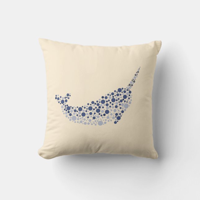 Narwhal In Dots Cushion (Front)