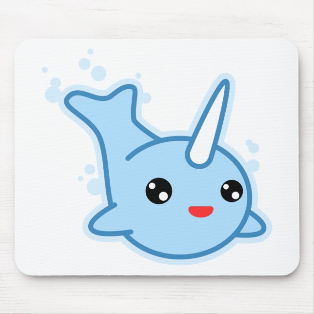 Narwhal Kawaii Mouse Pad (Front)