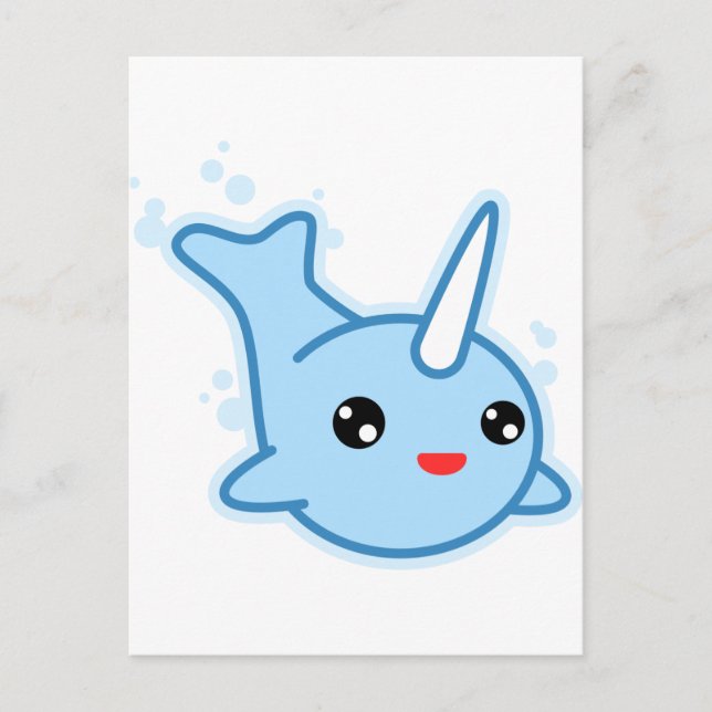 Narwhal Kawaii Postcard (Front)
