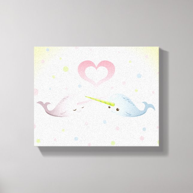 Narwhal Kisses Canvas Print (Front)