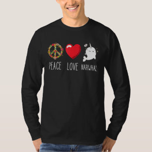 Narwhal Love Peace Ocean Mammal Whale Water Fish T-Shirt