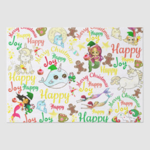 Narwhal, Mermaid, Unicorn Custom Name(s) Christmas Tissue Paper