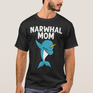 Narwhal Mum Women Dabbing Narwhale Animal T-Shirt