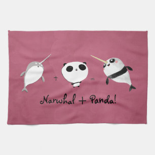 Narwhal plus Panda! Tea Towel