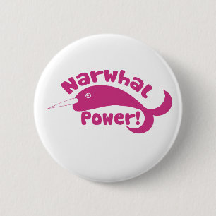 Narwhal Power 6 Cm Round Badge
