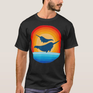 Narwhal Retro Vintage 60s 70s Sunset Sea Animal Me T-Shirt