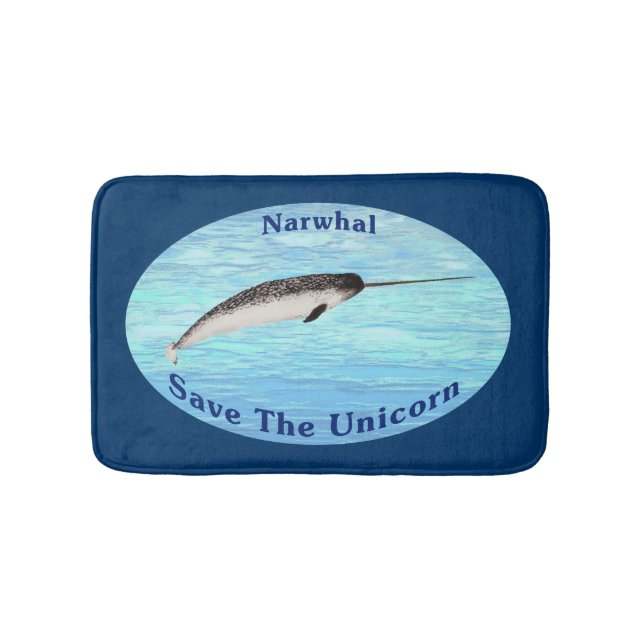 Narwhal - Save The Unicorn Bath Mat (Front)