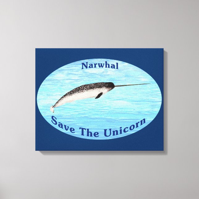 Narwhal - Save The Unicorn Canvas Print (Front)