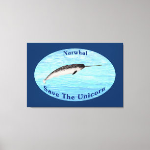 Narwhal - Save The Unicorn Canvas Print