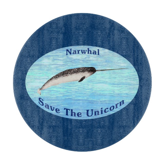 Narwhal - Save The Unicorn Cutting Board (Front)