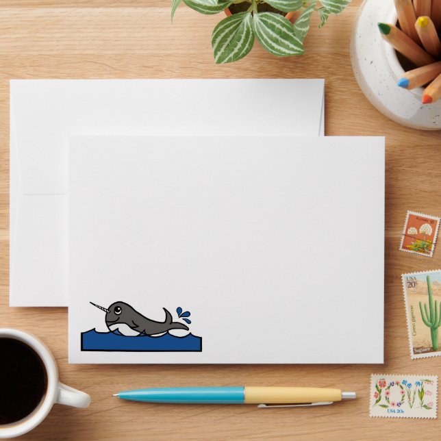 Narwhal Splash Envelope (Desk)