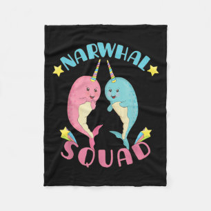 Narwhal Squad Cute Kawaii Narwhals Narwhale Fleece Blanket