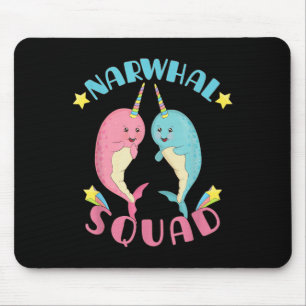 Narwhal Squad Cute Kawaii Narwhals Narwhale  Mouse Pad