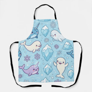 Narwhal Whale Apron – Cute Arctic Seamless Pattern
