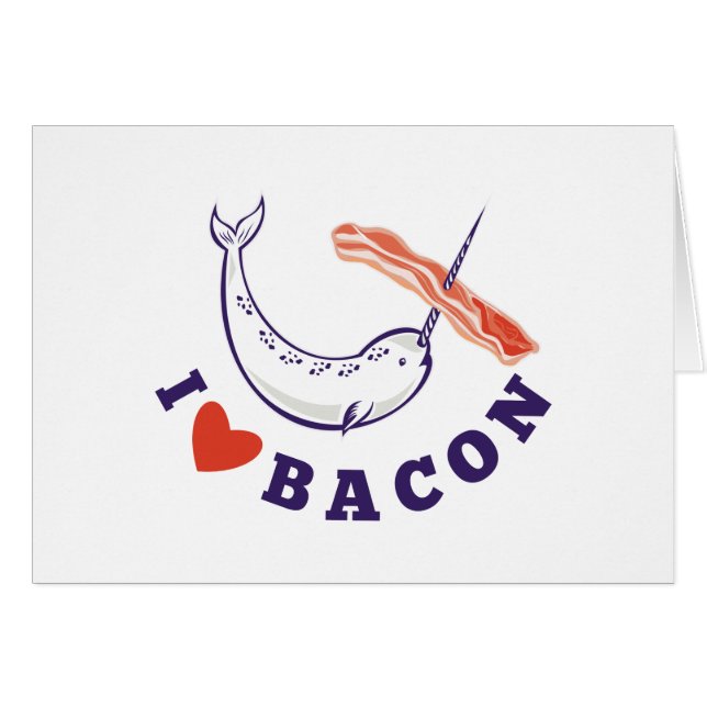 narwhal whale i love bacon (Front Horizontal)
