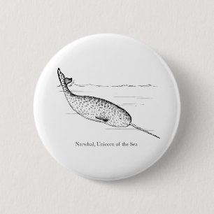 Narwhal Whale Unicorn of the Sea 6 Cm Round Badge