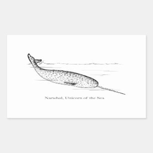 Narwhal Whale Unicorn of the Sea Rectangular Sticker