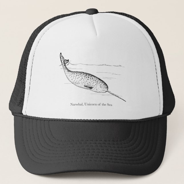Narwhal Whale Unicorn of the Sea Trucker Hat (Front)