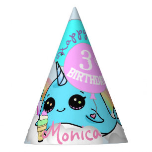 Narwhall and Mermaid Party Favour Hat Persoalized