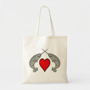Narwhals and Heart Tote Bag