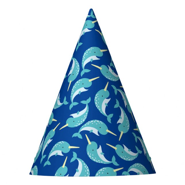 Narwhals Ocean Cute 1st Birthday Party Theme Hat (Front)