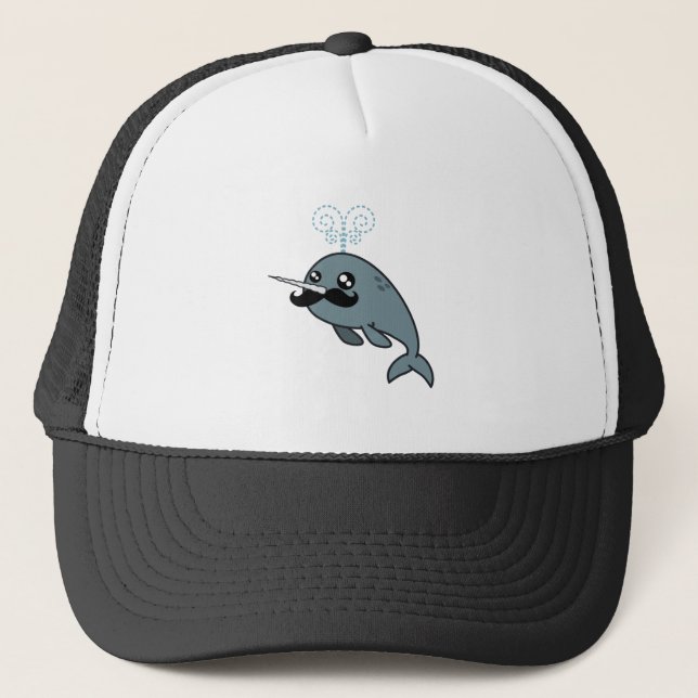 Narwhalstache Trucker Hat (Front)