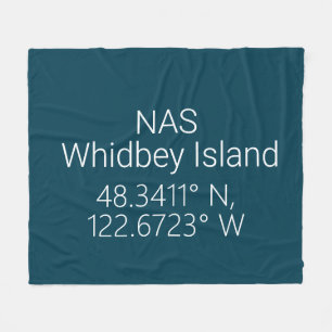 NAS Whidbey Island Latitude Longitude  Fleece Blanket