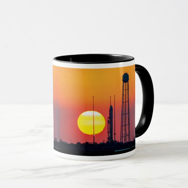 NASA Antares Rocket Sunrise Launch Mug (Front Right)