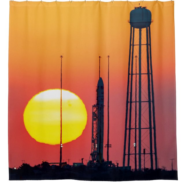 NASA Antares Rocket Sunrise Launch Shower Curtain (Front)