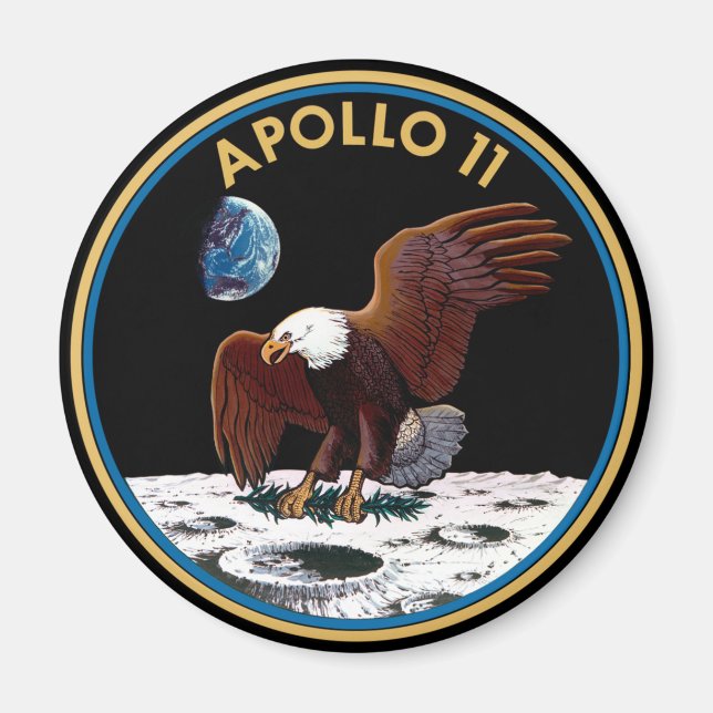 NASA Apollo 11 Moon Landing Lunar Patch Insignia Magnet (Front)