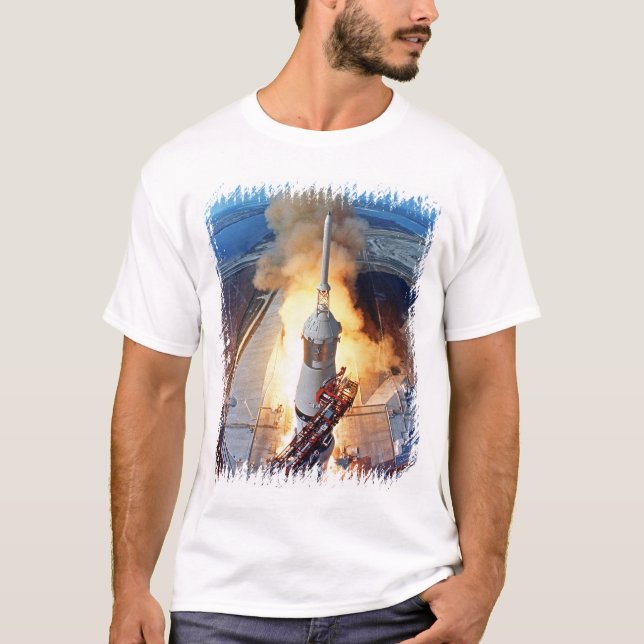 NASA Apollo 11 Moon Landing Rocket Launch T-Shirt (Front)