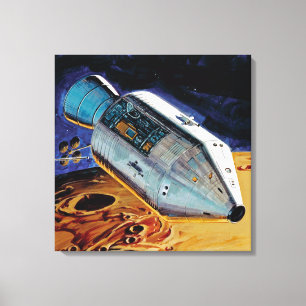 NASA Apollo 15 Subsatellite Lunar Orbit Artwork Canvas Print