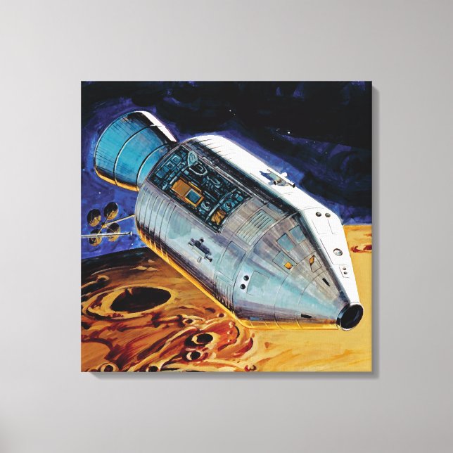 NASA Apollo 15 Subsatellite Lunar Orbit Artwork Canvas Print (Front)