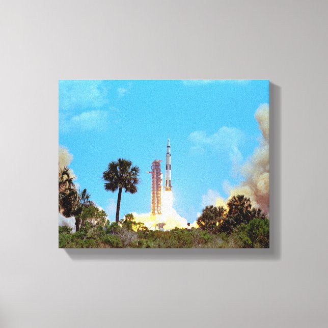 NASA Apollo 16 Saturn V Rocket Launch Canvas Print (Front)
