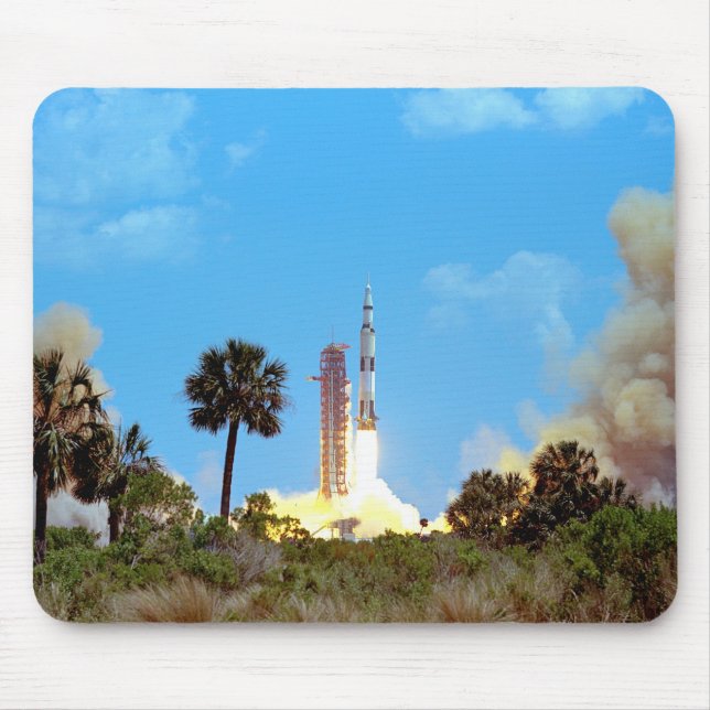 NASA Apollo 16 Saturn V Rocket Launch Mouse Pad (Front)