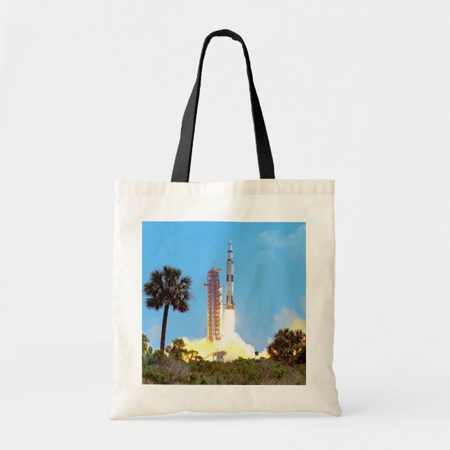 NASA Apollo 16 Saturn V Rocket Launch Tote Bag (Front)