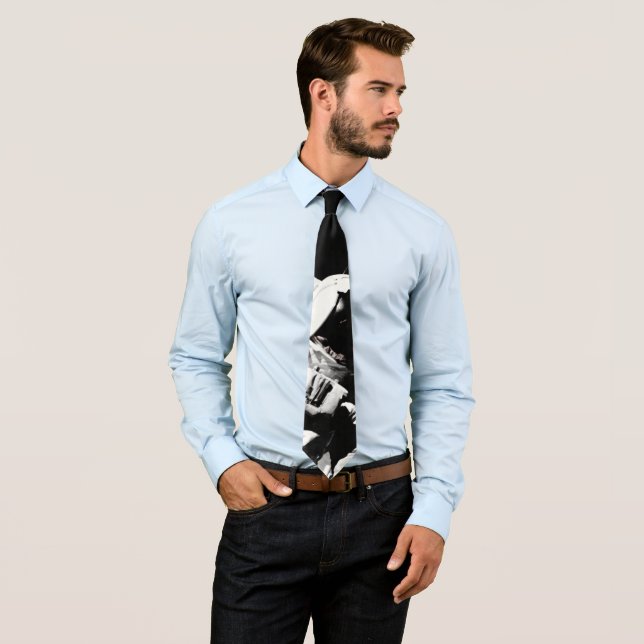 NASA Apollo 17 Astronaut Black White Artistic Tie (In Situ)