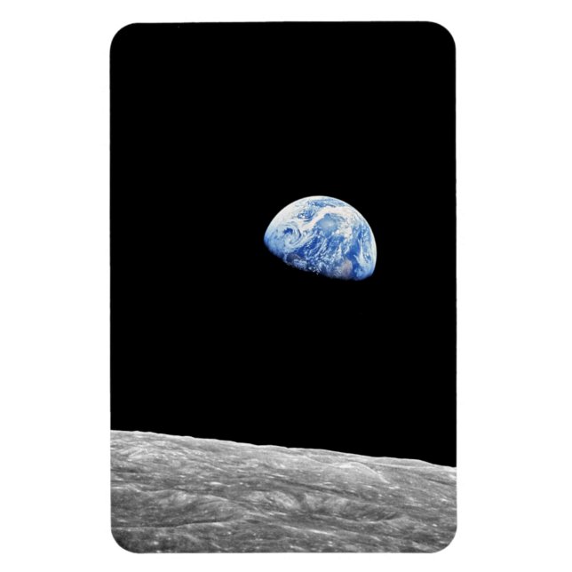 NASA Apollo 8 Earthrise Moon Lunar Orbit Photo Magnet (Vertical)
