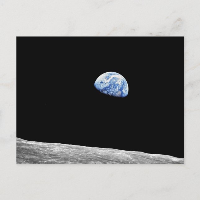 NASA Apollo 8 Earthrise Moon Lunar Orbit Photo Postcard (Front)