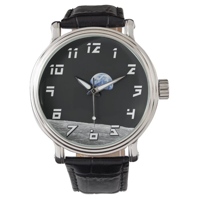 NASA Apollo 8 Earthrise Moon Lunar Orbit Photo Watch (Front)