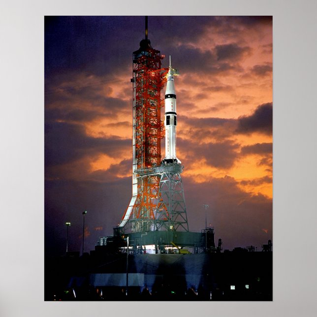 NASA Apollo Soyuz Launch Vehicle Sunrise Launchpad Poster (Front)